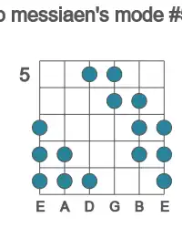 Guitar scale for Gb messiaen's mode #5 in position 5